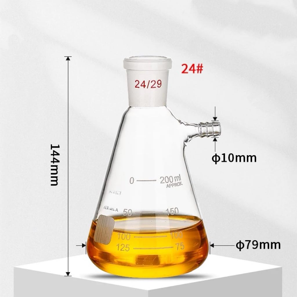 Flacon filtrant en verre de 50 à 2000 ml for filtration sous vide–Flacon filtrant de laboratoire for filtration(200ml caliber24)