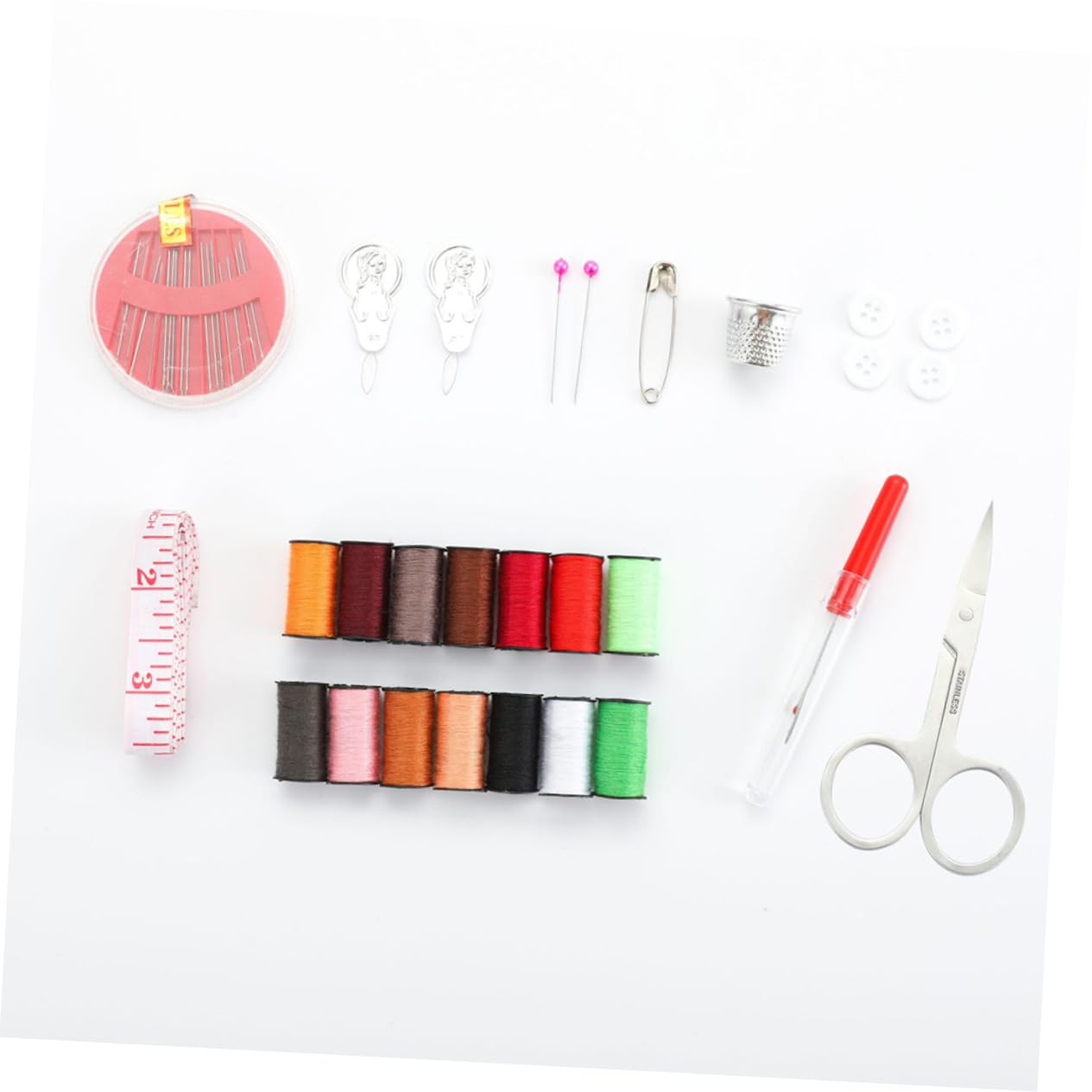STOBOK 3juegos Kit De Costura Portátil Tijeras y Accesorios Para Viajes y Uso Doméstico Herramientas De Costura Prácticas y Completas Con Funda De Almacenamiento