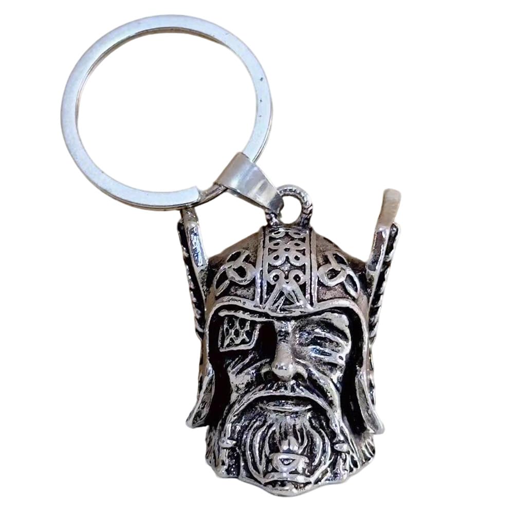 Gremlin Bell Zinc Alloy Guardian Bell Odin Viking God Motorcycle Bell for Biker Riders Repelling Bad Luck