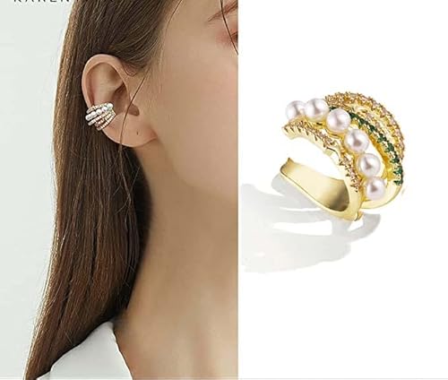 Moepapa Pearl Ear Cuff Earrings For Women 14K Gold Ear Cuffs For Non Pierced Ears Cartilage Earrings #TOP1