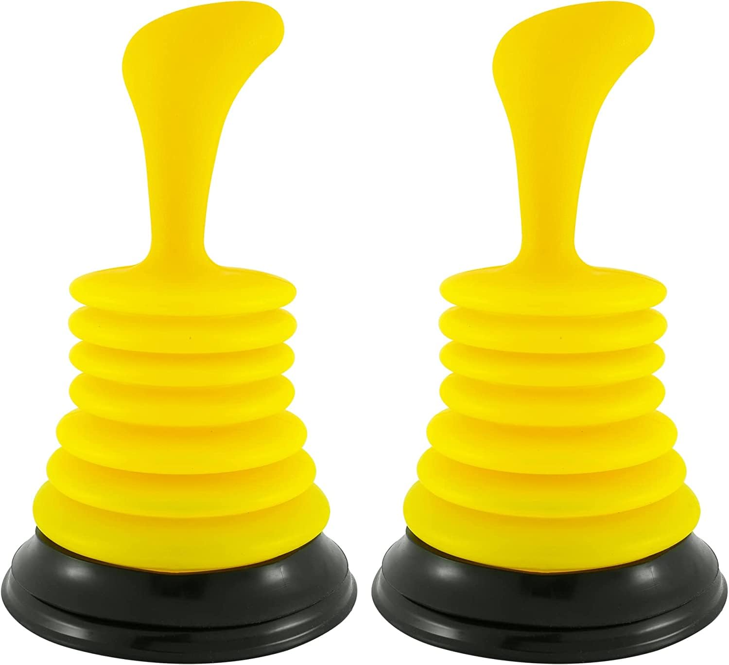NALACALMini Sink Plunger with Short Handle, Kitchen Drain Plunger, Strong Suction Power to Unclog Slow Sinks, Drains, Tubs, Showers, Yellow 2-Pack