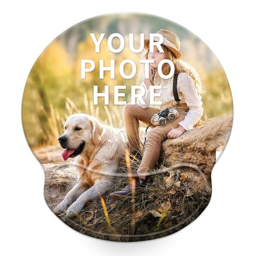 Image of Custom Photo Mouse Pad with Wrist Support, Personalized Ergonomic Mouse Pad with Text /Photo /Logo for Computer Laptop Office Home（style2）