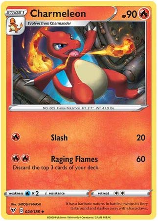 Pokemon Single Card CHARMELEON 024/185 VIVID VOLTAGE, Multicolor