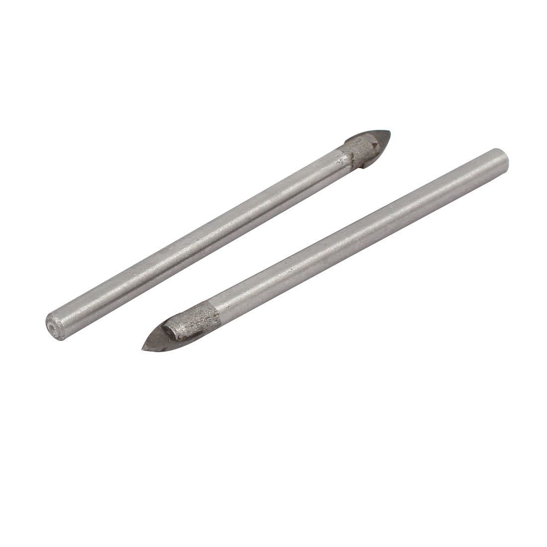 Aexit 5mm Tip Drill Bits 68mm Length Metal Round Shank Triangle Head Tile Drill Boring Drill Bits Bit 20pcs