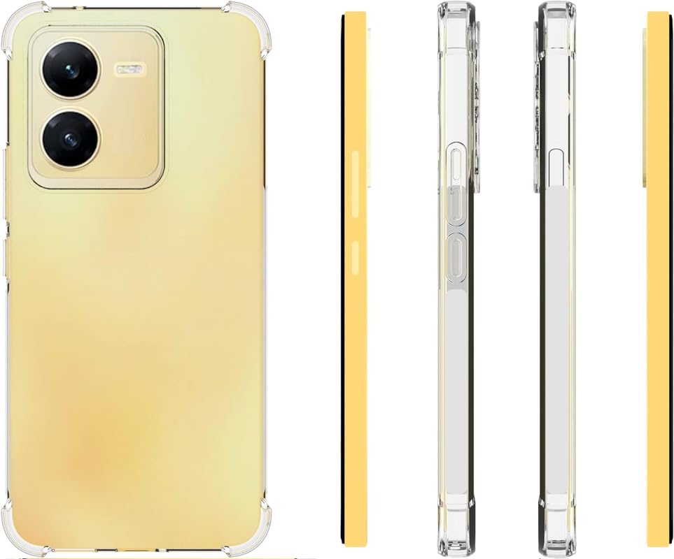 Image of Back Cover Silicone Flexible Bumper Transparent Cover for vivo iQOO Z9x -Transparent