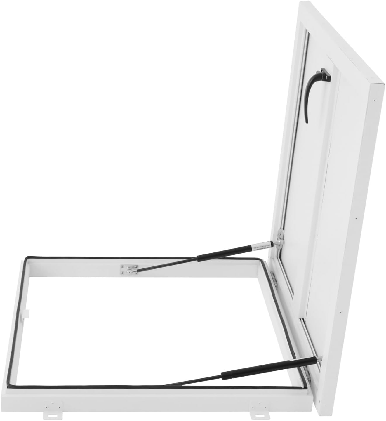 23.6" L X 23.6" W Roof Hatch Building Roof Access Hatch Aluminum Alloy Roof Escape Hatch White Roof Security Door Roof Maintenance Hatch