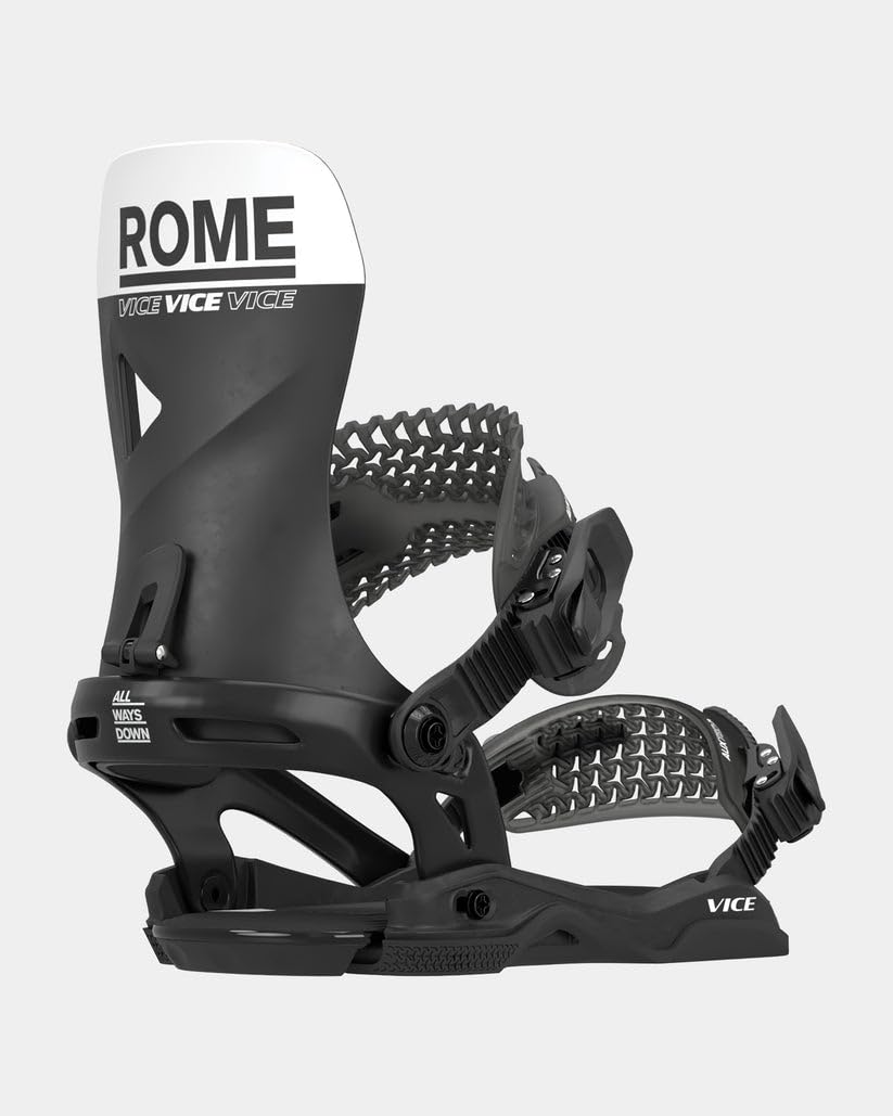 Rome Mens Vice Asymwrap Snowboard Binding - 2024/2025 Black | Large/X-Large