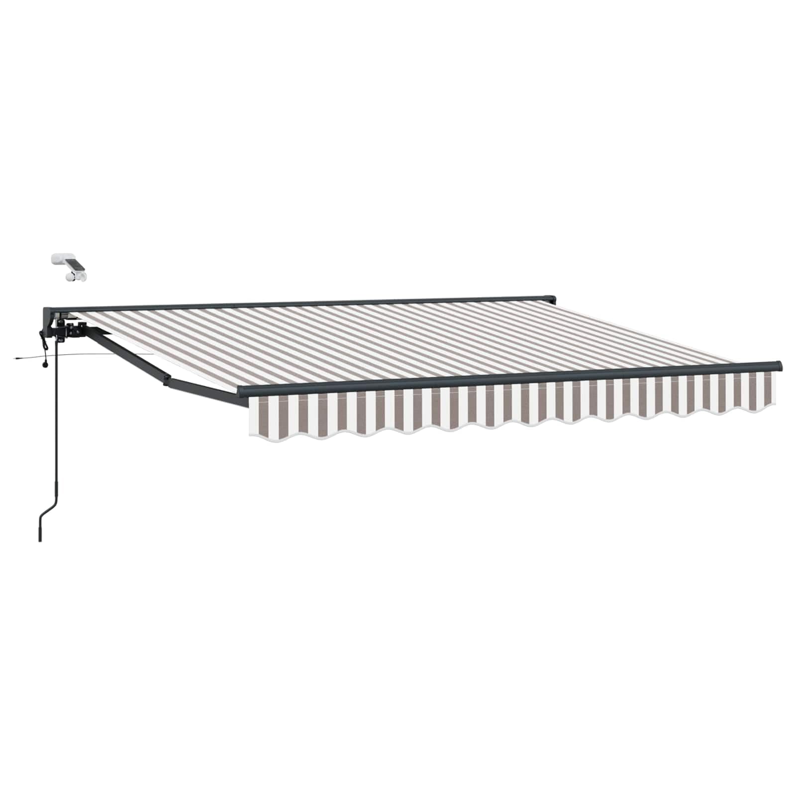Tenda da Sole Elettrica, Poliestere, Parete, Grigio/Bianco, 3 x 2.5 m, 26.28kg