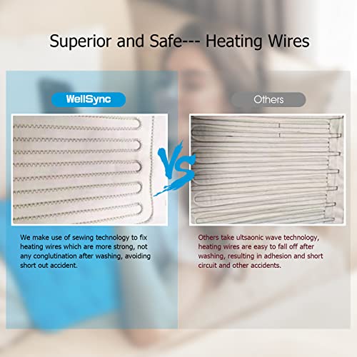 Heating Pad, Wellsync Weighted Heating Pad For Back, Neck, Shoulder And Cramps Muscle Pain Relief, Electric Heating Pad 12"X24" With Auto Shut Off, 8 Heating Settings, 6 Timer Settings #TOP3