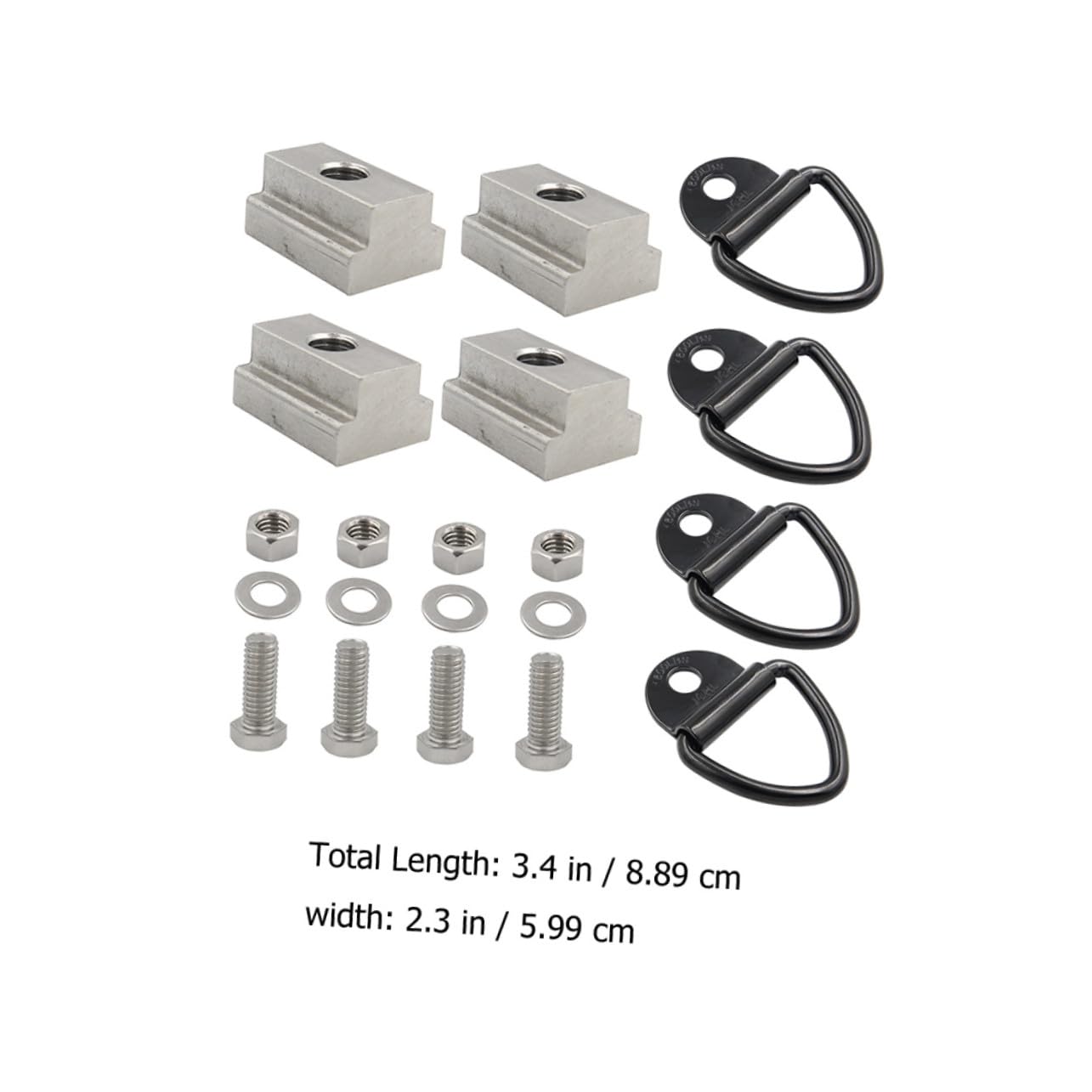 MAGICLULU T-nut V-ring Zurranker Flexible Anhänger Zurrösen 4 Stück aus Edelstahl und Kohlenstoffstahl Praktisch und Robust für Transport und Verladung