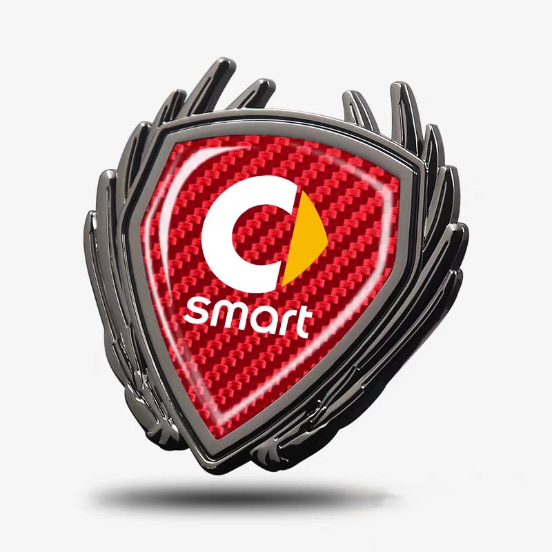 Car Emblem Badge Sticker for Smart Forfour Brabus, 3D Replacement Logo for Car Grille Bonnet Boot Auto Styling Accessory,B