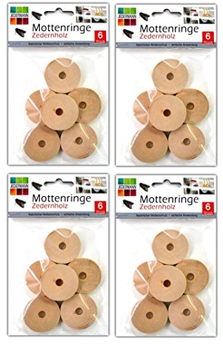 24 unidades Motte anillos de madera de cedro | antipolillas | vestido ermotten inversa