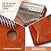 Kalimba 17 Keys Thumb Piano for Beginners – Easy to Learn Solid Wood Mbira Instrument with Tuning Hammer & Gift Bag, Perfect Holiday & Christmas Gift for Adults & Kids Vintage Reddish Brown