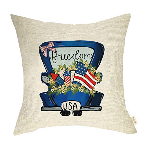 American Flag Vintage Truck Cushion Case