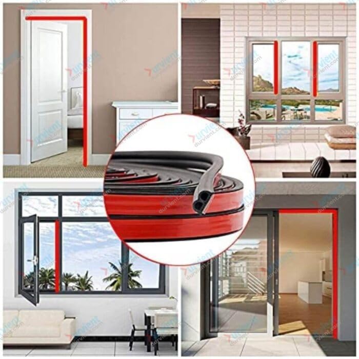 Image of com B Shape Weather Strip Soundproofing Rubber Seal for Car Truck (Self Adhesive) - (5 Meters)