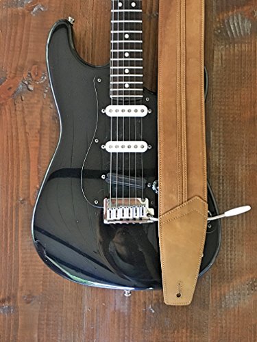 The Original "Straight Up" Full Grain Padded Leather Guitar Strap - For Electric, Acoustic And Bass Guitars By Anthology Gear (3" Width, Tobacco) #TOP6