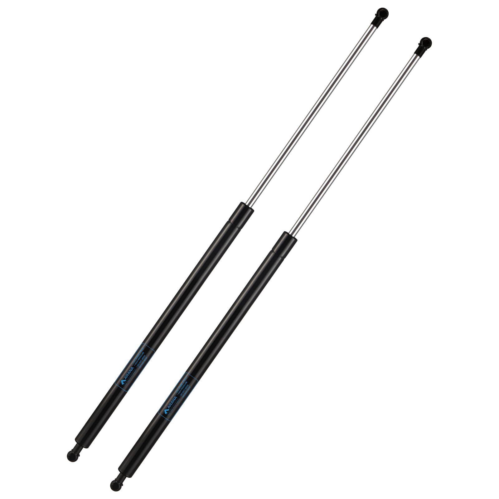 arana 32 inch 150lb/667n gas struts spring shocks st320m150 32" 150lb lift support for snowmobile trailer truck tonneau cover floor hatch bed cover rv storage door, set of 2