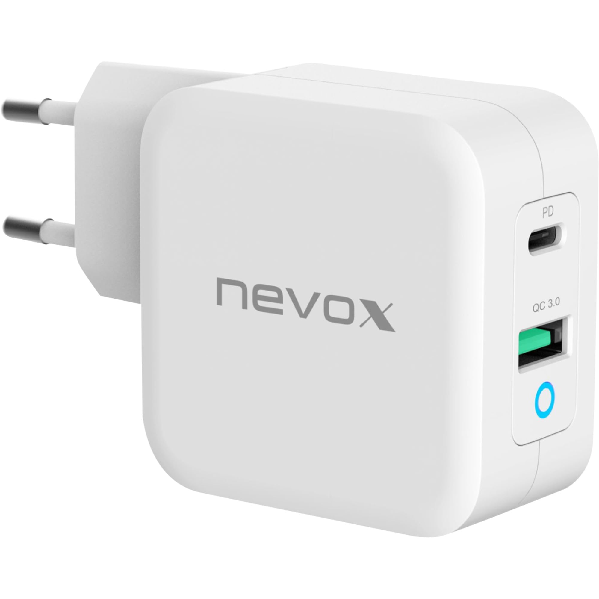 NEVOX CARGADOR 65W USB-C PD + QC3.0 GAN BLANCO