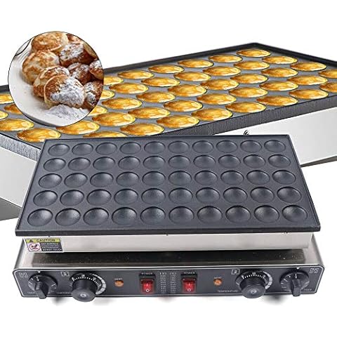 50 Hole Electric Pancake Maker Mini Dutch Pancake Maker Baker Machine Commercial Waffle Machine Electric Nonstick Pot Stainless Steel Stick Kitchen Tool 1700W Cover