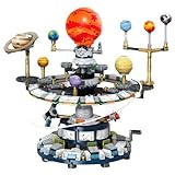 Technik Solar System - Kit de construcción de planetario giratorio con manivela, 9 planetas modelo con cohete satélite, juguete educativo STEM, regalo creativo para adultos y jóvenes (964 piezas)