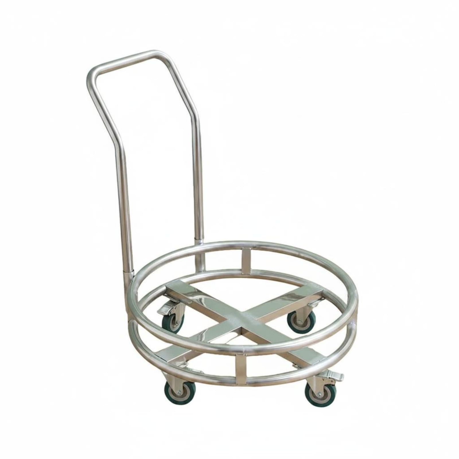 Carrello in Acciaio Inox Carrello Multiuso Carrello Portabidoni Carrello da Catering Ruote Resistenti Supporto Stabile, 47 Cm, con Freno E Maniglia di Spinta