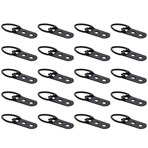 Image of Aicosineg D Ring Picture Hangers 53mm x 15mm Hardware Assortment Kit for Hanging Clock Paintings Home Decoration Picture Frame Artwork Creative Photo Hanging Solutions Black Tone 50pcs