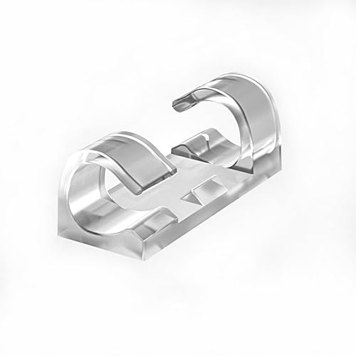 Clips para cables con almohadillas autoadhesivas fuertes, no requiere herramientas, organiza cables y cables, juego de 20 (transparente, medio)