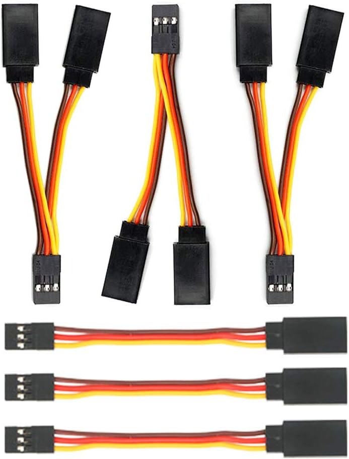 TOOHUI 3 Pcs JR Style Servo Y Harness, 3"/75mm Servo Y-Cables, RC Y Harness, Servo Splitter Cable, Standard Y-Harness, 3 Pcs 3"/75mm Servo Cables for Park Flyer Remote Control Aircraft