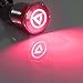 ESUPPORT 12V Car Vehicle Red LED Light Emergency Hazard Warning Push Button Metal Toggle Switch Socket Plug 19mm