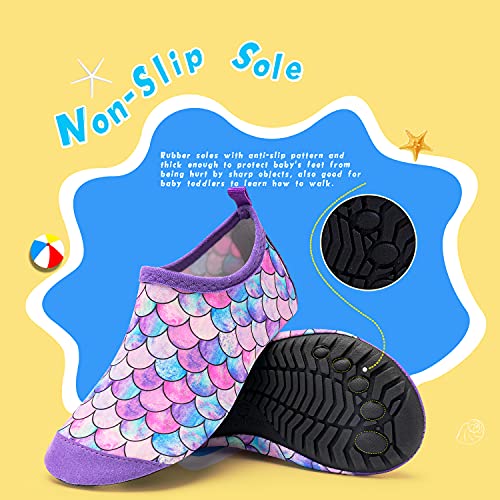 Image of WateLves Kids Water Shoes Toddler Girls Boys Barefoot Non-Slip Quick Dry Aqua Socks for Beach Swim Walking