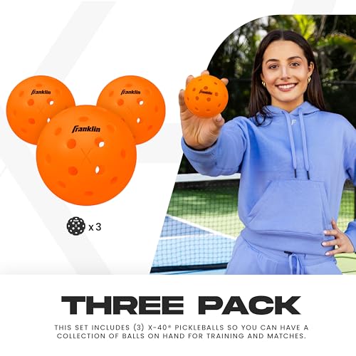 Image of Franklin Sports X-40 Outdoor Pickleballs - Official Ball of USA Pickleball, APP Tour + US Open - Regulation Size