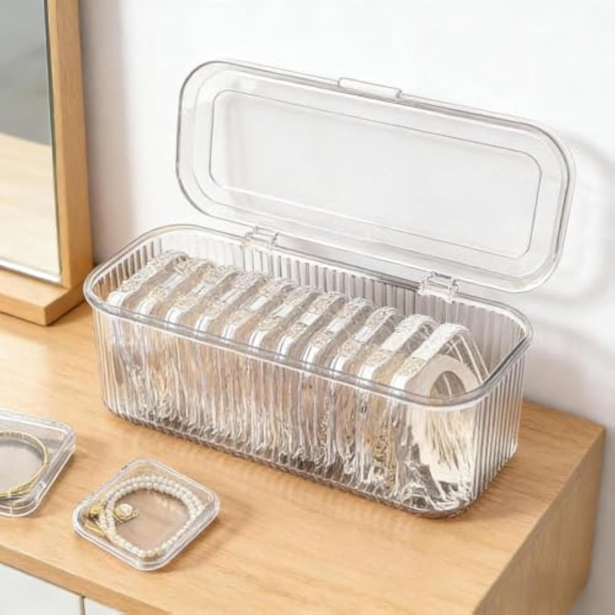 Acrylic Jewellery Storage Box 10 Pcs Set, Clear Organizer Cases