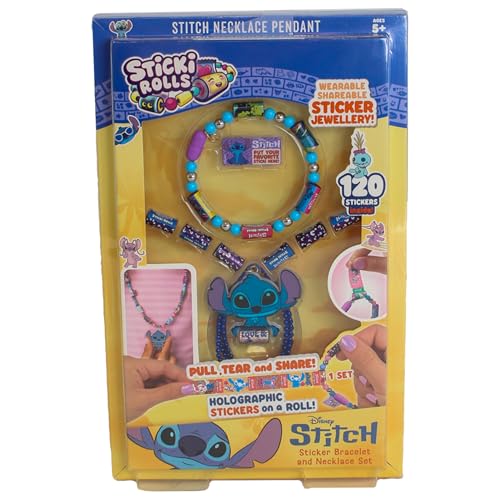 Sticki Rolls Stitch Lot de pendentifs autocollants à porter, jouets à collectionner, Disney Stitch
