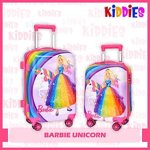 Image of ADSON Abs Kids Trolley 360 Rotating Luggage 360 Degree Wheels Princess Non-Breakable 20 Inch Kids Hardsided Suitcase with 4 Wheels, 360 Degree Wheel Travel Trolley Bag (Pink Rainbow Unicorn)