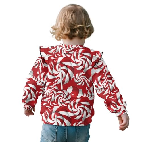 Cute Top for Girls 1-8T Lightweight Soft Sweatshirt Ruffle Sleeve Hoodie for Kids Casual Crewneck Pullover Tops2