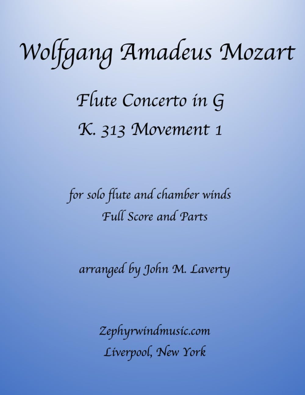 Flute Concerto K. 313 Mozart arrangement orchestre harmonie musique