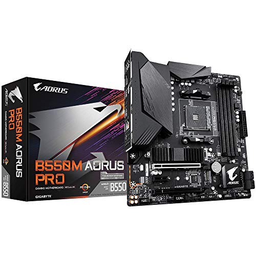 Image of GIGABYTE B550M AORUS PRO Motherboard with Digital VRM Solution, Enlarged Surface Heatsinks, PCIe 4.0 x16 Slot, Dual PCIe 4.0 /3.0 x4 M.2 with Thermal Guard,