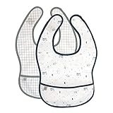 [page_title]-LÄSSIG Baby Lätzchen Set 2 Stk. mit Auffangschutz wasserabweisend/Garden Explorer boys