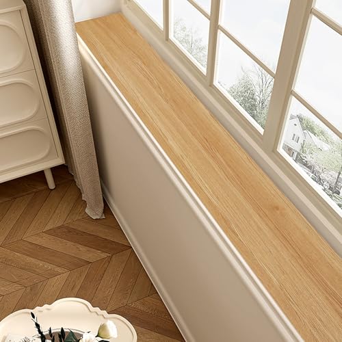 DUBTEDHOU PVC Narrow Windowsill Pad， Indoor Window Sill And Countertop Mat Wood Grain 1.3mm Thick Multiple Sizes(Style B,70x15cm (27.6x5.9))