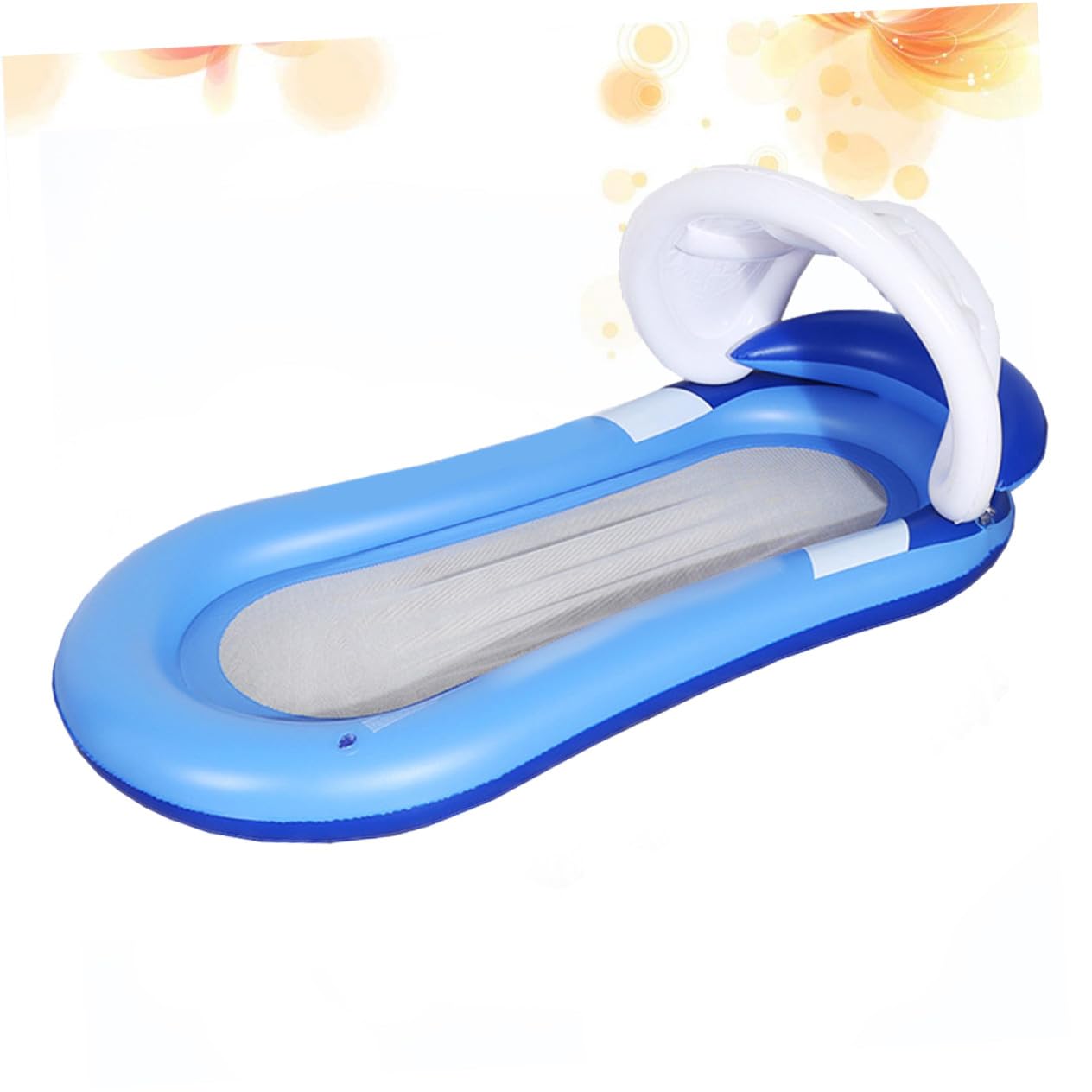 ORFOFE Hamaca de Agua Inflable para Piscina con Cobertizo Desmontable y Gran Flotabilidad, Sillón Reclinable de PVC Adecuado para Playas y Piscinas