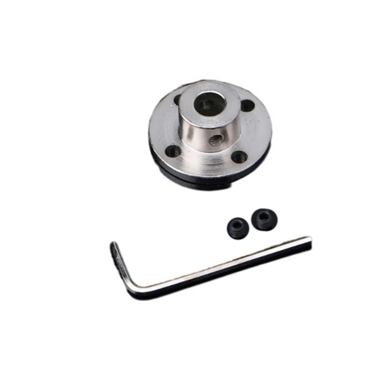 WEKONUMEX Flange Shaft Coupling, Rigid Flange Coupling 3-10mm Inner Diameter Motor Shaft Coupler M4 Screws(10mm)