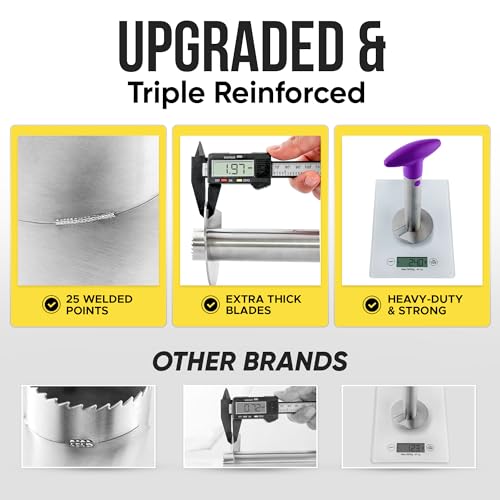 Image of Zulay Kitchen Stainless Steel Pineapple Corer, Slicer & Eye Peeler | Heavy Duty Pineapple Cutter & Eye Remover - Effortless Core Removal Tool with Reinforced Blade & Ergonomic Handle - Purple