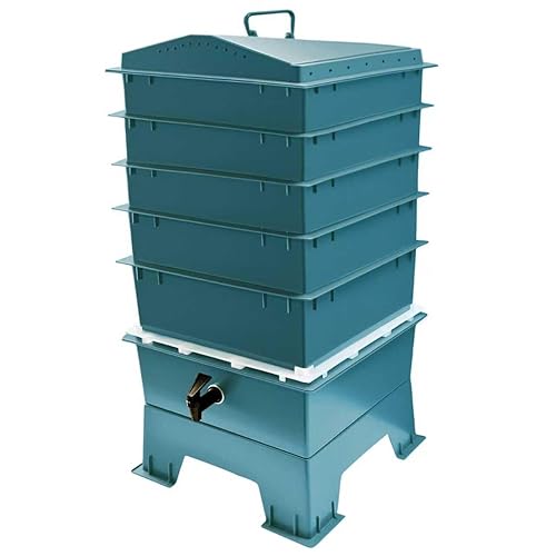5-Tray Worm Compost Bin, Dark Green with Free Worm-Saver Tray