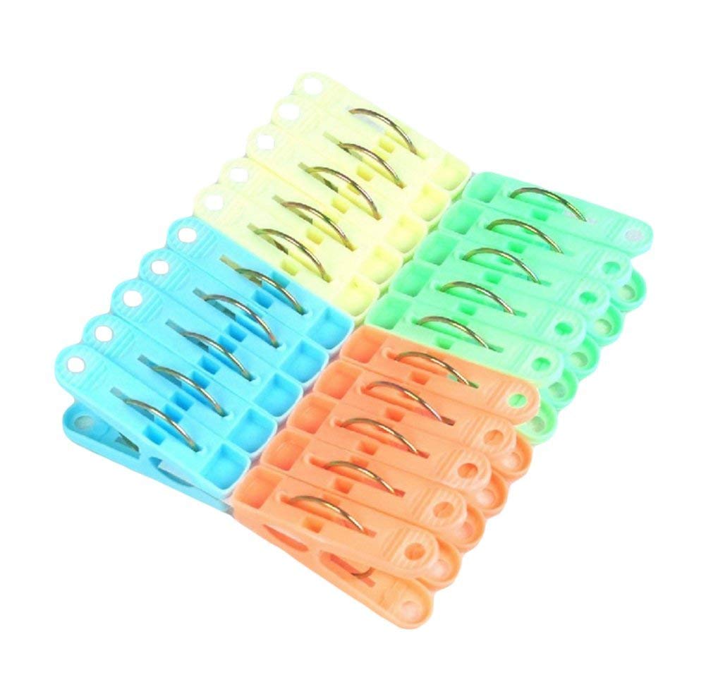 U-K 20Pcs Household Clips Multicolor Reusable Plastic Clothes Pegs Clothespins Travel Hanger Cost-Effective