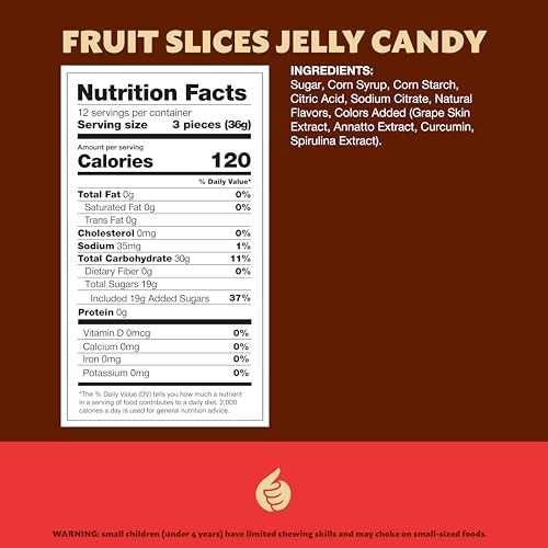Fruit Slices, caramelos sin colorantes, 1 lb bolsa miniatura 2