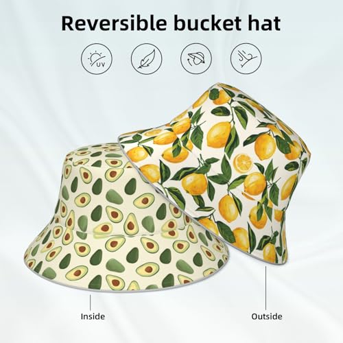 Image of Bucket Hat Double-Side-Wear Reversible Sun Hat Beach Travel Hiking for Women Men