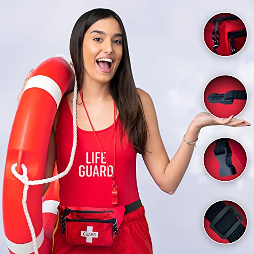 Asa Techmed - 10 Pack First Aid Waist Pack - Baywatch Lifeguard Fanny Pack - Compact For Pool, Home, Car, Outdoors, Hiking, Playground, Camping, Workplace #TOP4