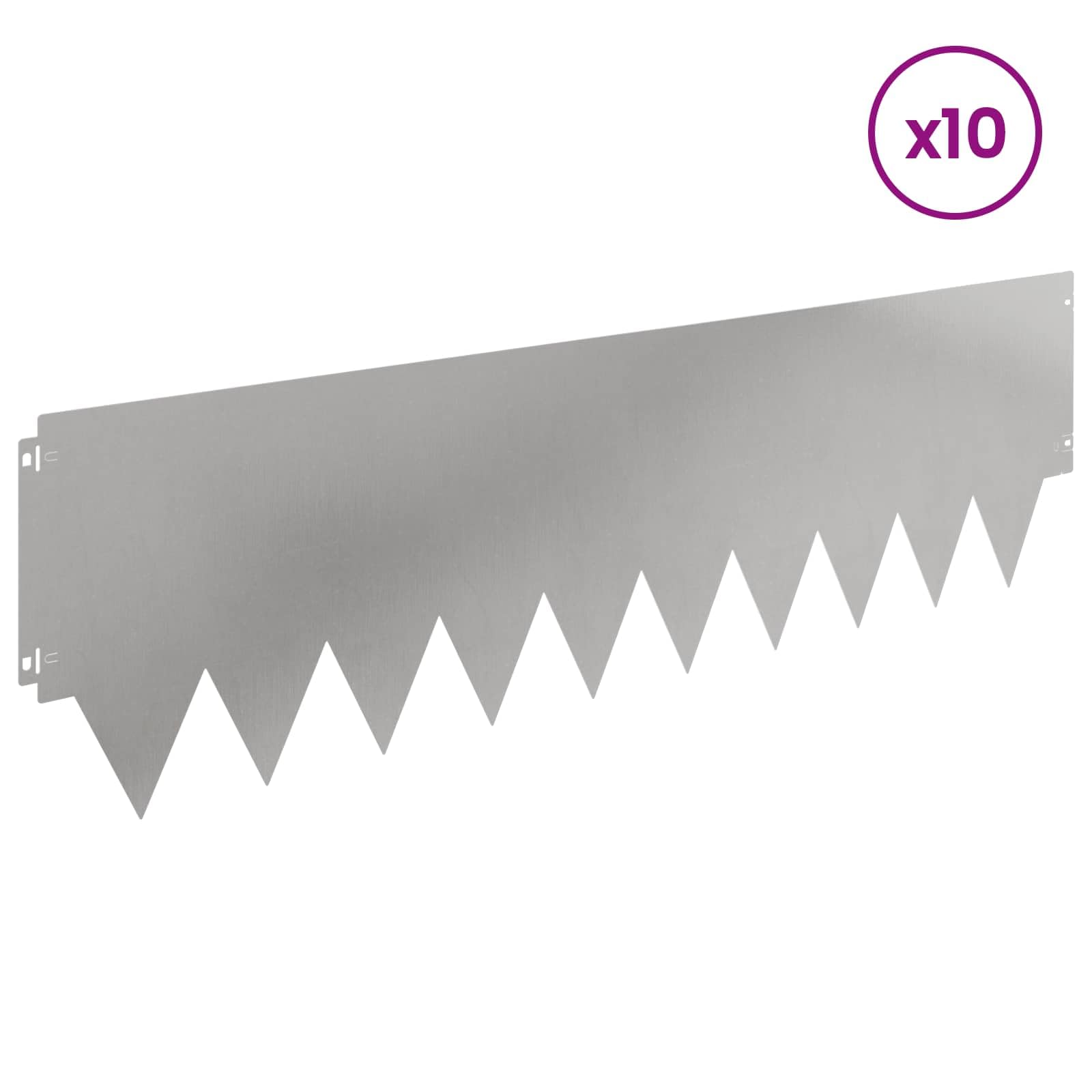 Obramowanie trawnika z malowanego proszkowo metalu, zestaw 10 sztuk, 103 x 30 cm, krawędź ogrodowa do wyznaczania grządek, ścieżek, tarasów i ogrodu, elastyczna krawędź koszenia