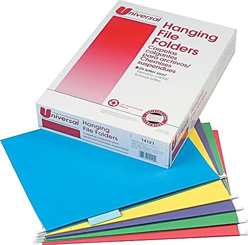 universal-14121 Hangingファイルフォルダ、1 / 5タブ11点文字アソートカラー25 perボックス( 25