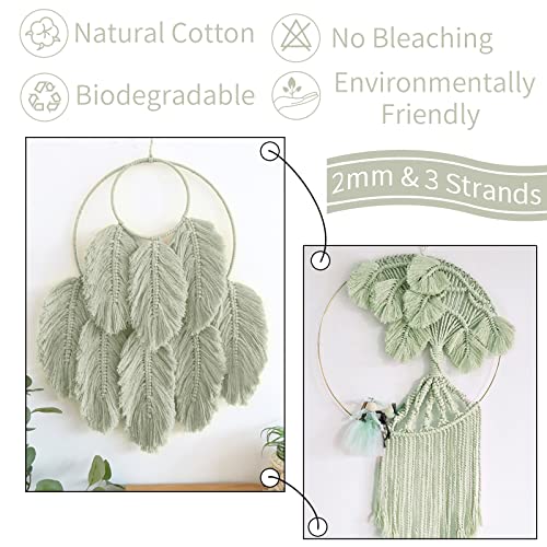 LEREATI Macrame Cord 2mm x 100m, Thick Macrame Rope Natural Cotton Rope Craft String - Image 4
